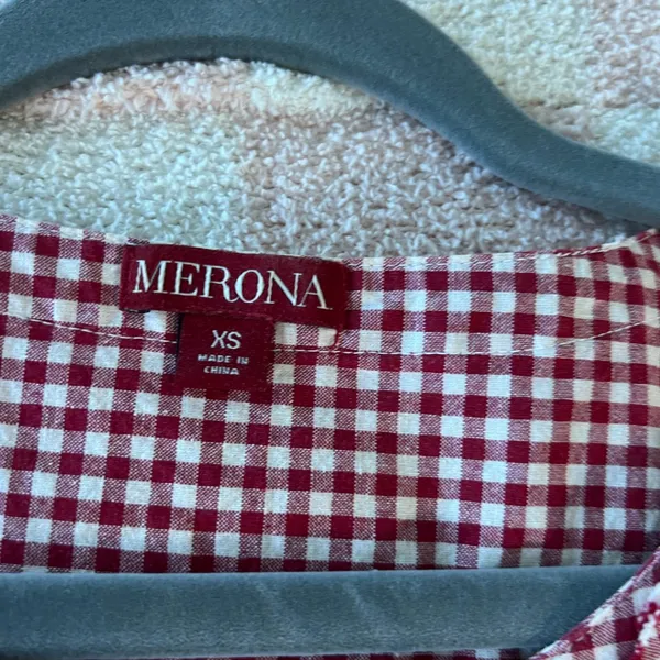 Merona Red and White Checkered Top - Image 2