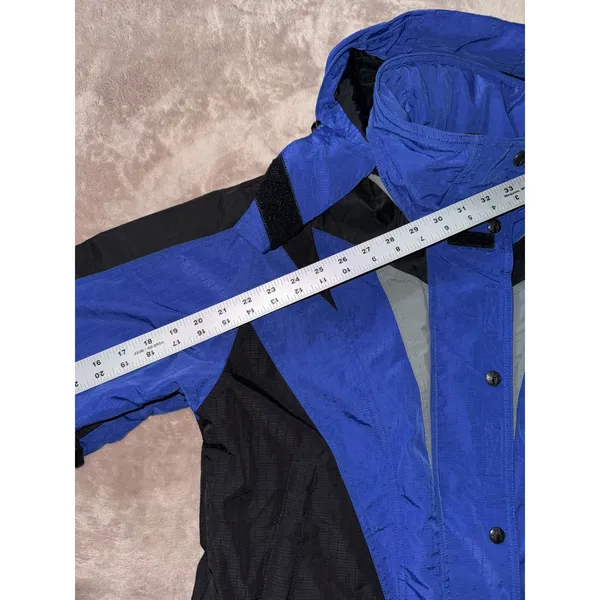 Vintage The North Face Women's Blue Black Hooded Ski Jacket Size 12 Waterproof - Image 9