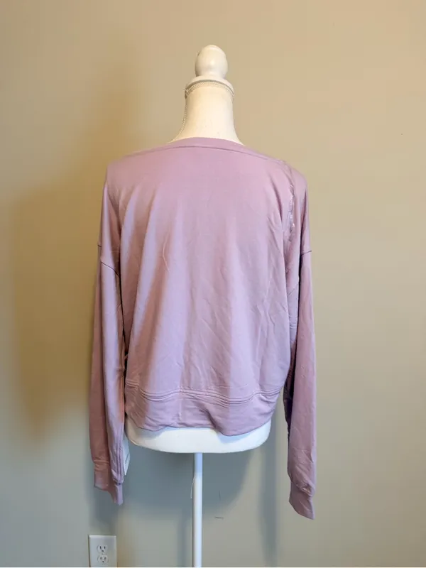 NWT Lululemon becalm Scoop-neck relaxed fit pullover lilac play size small - Image 7