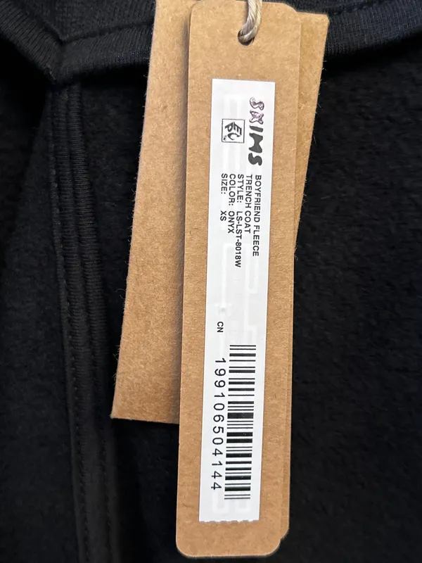SKIMS NWT Boyfriend Fleece Oversized Trench Coat - Onyx XS - Image 8