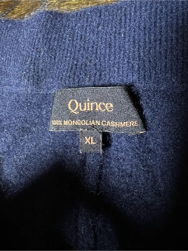 Quince Mongolian Cashmere Jogger Knit Pants True Navy Drawstring Waist Lounge XL - Image 7