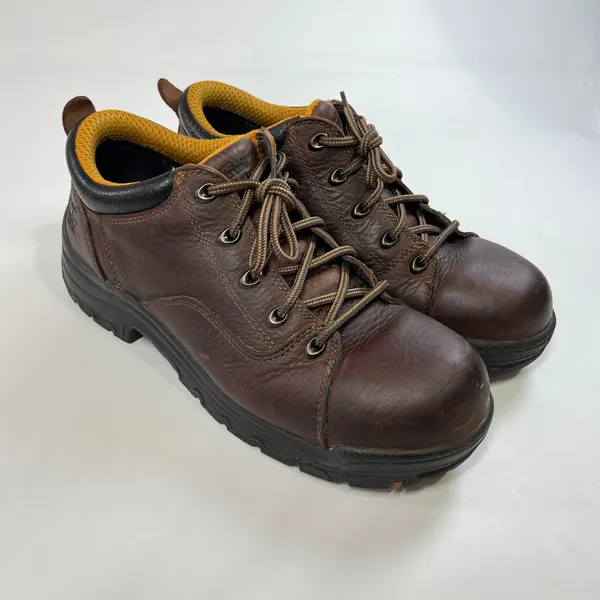 Timberland PRO Women's Steel Toe Work‎ Shoes Brown Leather EH Safety Size 9.5M - Image 2