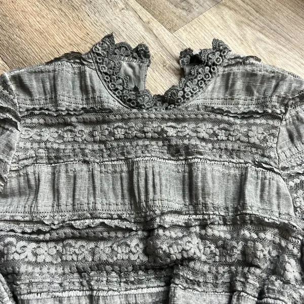POL Elegant Dark Gray Fully Lined Lace &‎ Crochet Dress size smal - Image 14