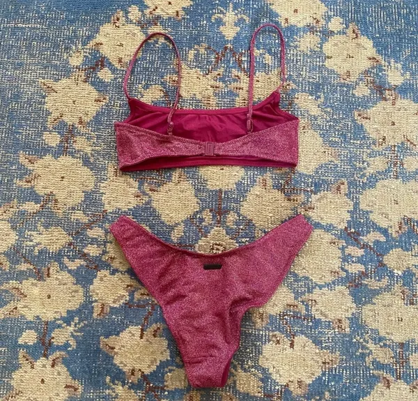 Triangl bikini red sparkle - Image 3