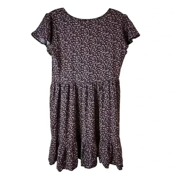 Aeropostale Women's S Floral V-Neck‎ Babydoll Mini Dress Multicolor - Image 9