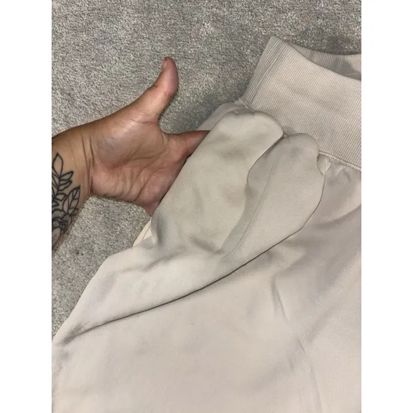 Nike Sportswear Phoenix Fleece High Waisted Oversized Sweatpants Womens M Beige - Image 5