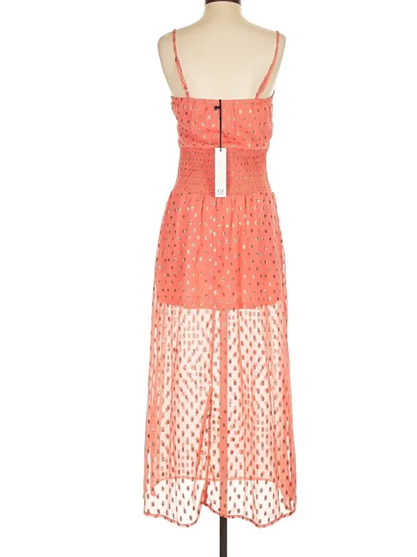 NSR Coral Maxi Dress with Metallic Dot Accents - Image 2