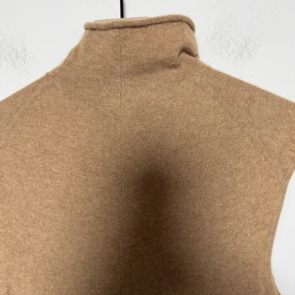 Polo Ralph Lauren Women 100% Cashmere Midi Dress M Camel Turtleneck Fit & Flare - Image 11