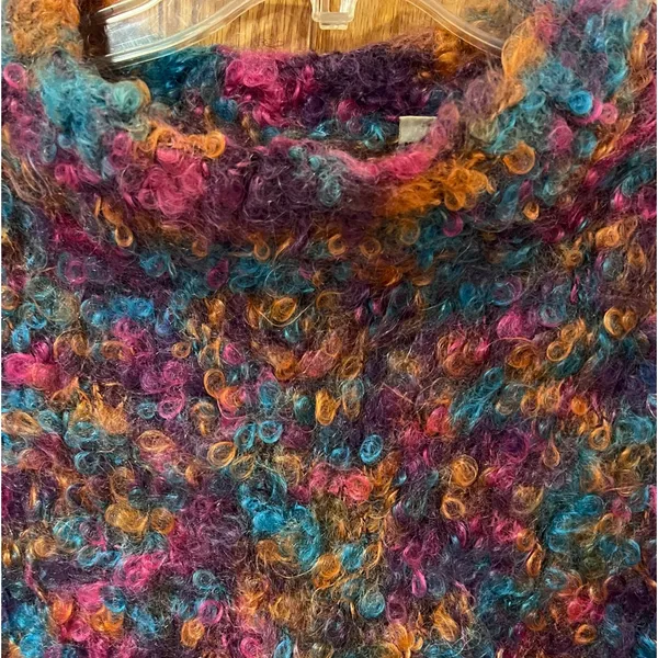 Vintage 1990s Compagnie Internationale Express Handknitted Curly Mohair Sweater‎ - Image 2