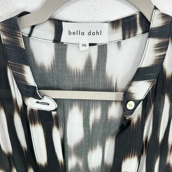 Bella Dahl XS Black White Contemporary Maxi‎ Dress Button Front Long Sleeve - Image 7