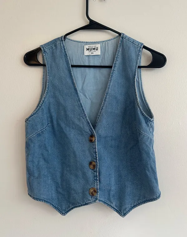 Show Me Your Mumu Saltwater Blue Denim Vest - Image 2