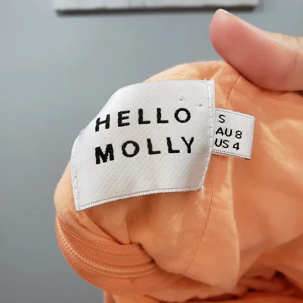 Hello Molly Yummy Love Dress Orange One Shoulder Wrap Mini Dress Womens Small - Image 4