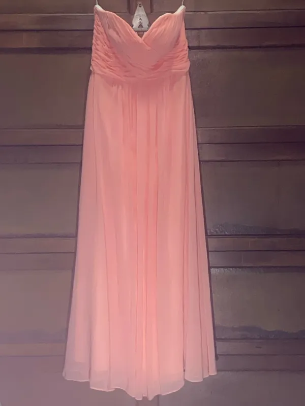 Azazie Strapless Coral Gown Sz 10 - Image 5
