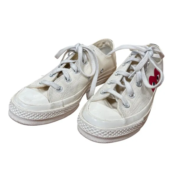 Comme des Garcons PLAY x Converse Chuck Taylor All Star Low Cream‎ Shoes size 6 - Image 2