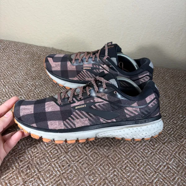 Brooks Ghost 12 Womens Sz 8.5 Flannel Plaid Limited Edition Running Shoes Comfy - Image 3