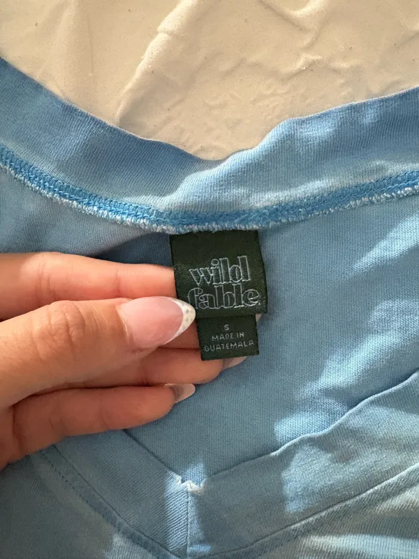 Blue Wild Fable V-Neck Crop Top - Image 3