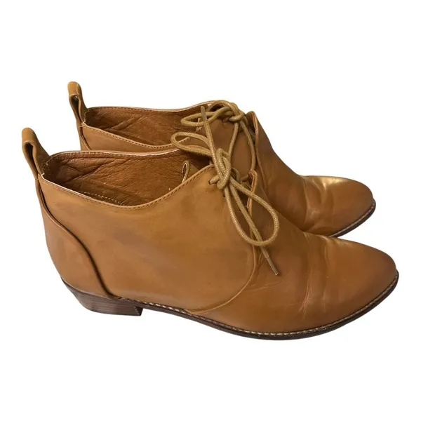 Kelsi Dagger ankle boots light brown leather lace up sz 8.5 - Image 4