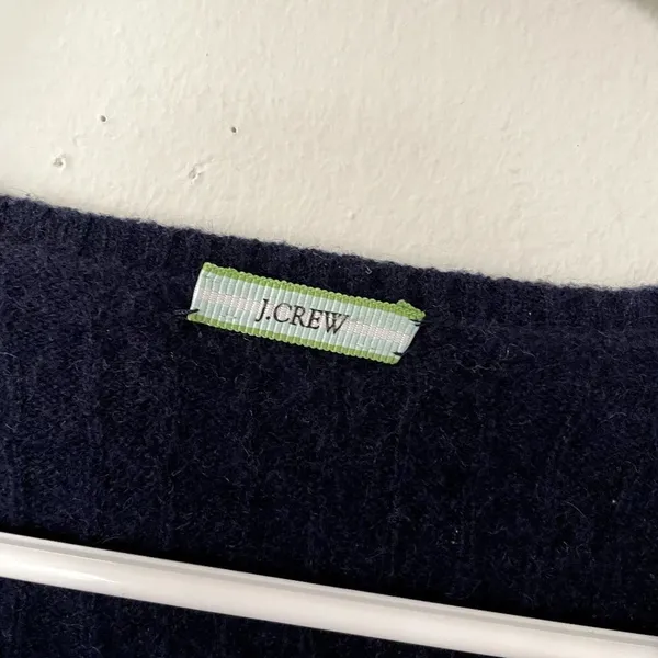 J.Crew dark navy blue sweater v-neck knit top classic comfortable shirt‎ - Image 3