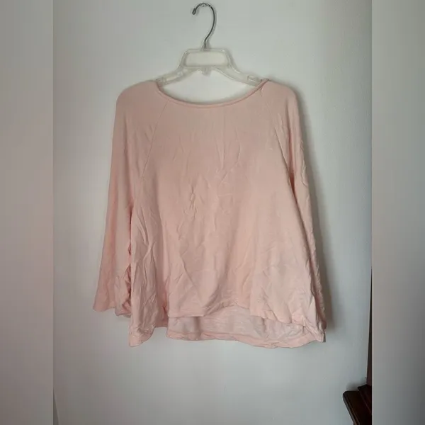 Lou & Grey Long Sleeve Cutout Arm Top Boat Neck Size XL Pink - Image 6