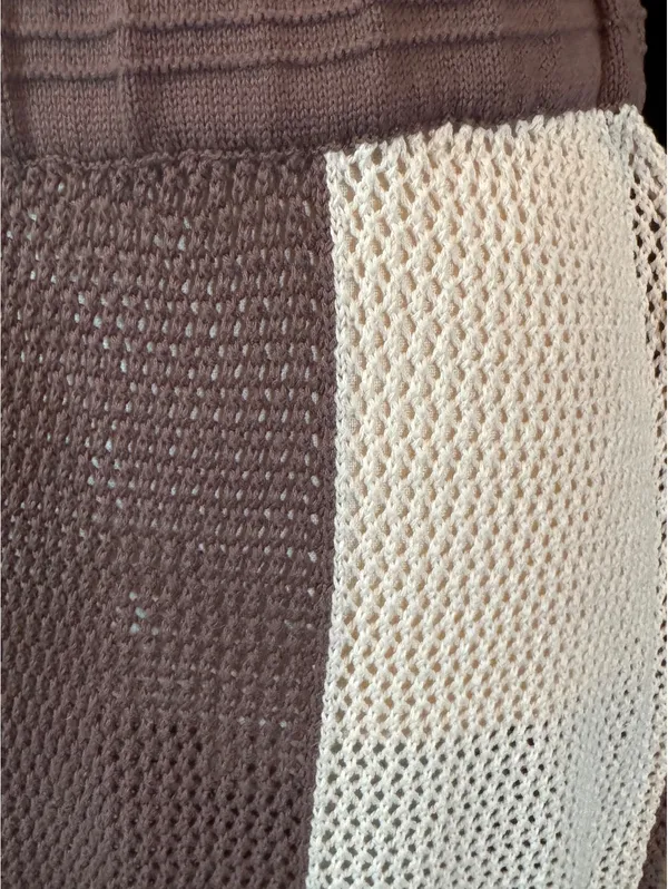 Mahila Brown and Cream Knit Midi Skirt Size S - Image 3