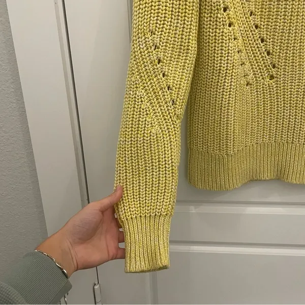 Lucky Brand Light Yellow Cable Knit Sweater size Medium‎ - Image 4