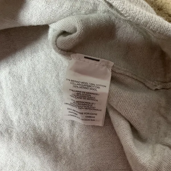 J.Crew Merino Wool Cotton Sweater Womens Small Gray Crewneck High Low C3240 Knit - Image 5