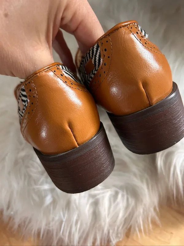 Tassel loafers in synthetic leather with herringbone pattern size 36 or 5.5 - Image 4