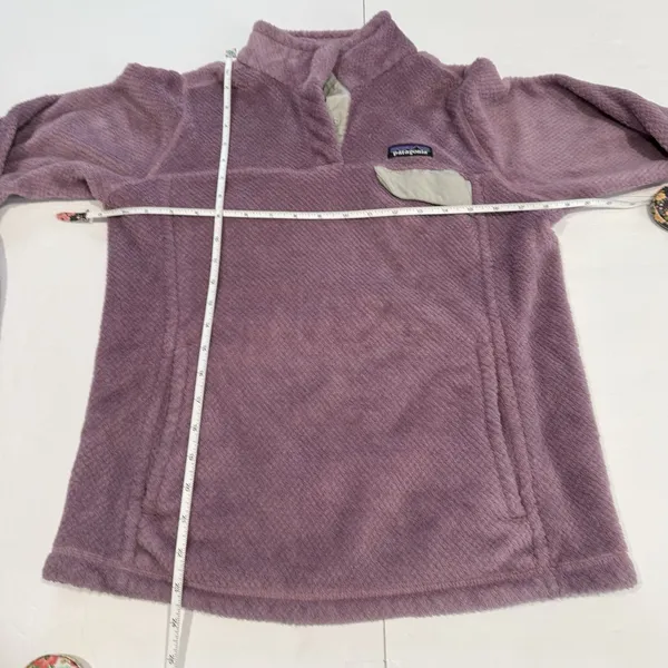 Patagonia Re Tool Verbena Purple Snap Pullover Fleece Fuzzy‎ Jacket Size MEDIUM - Image 6