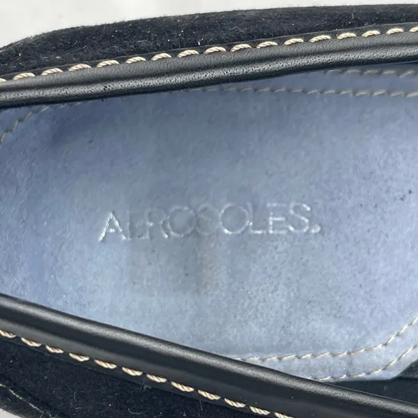 Aerosoles Black Suede Loafer‎ Women's 9.5M Square Toe Low Kitten Heel Shoes - Image 8