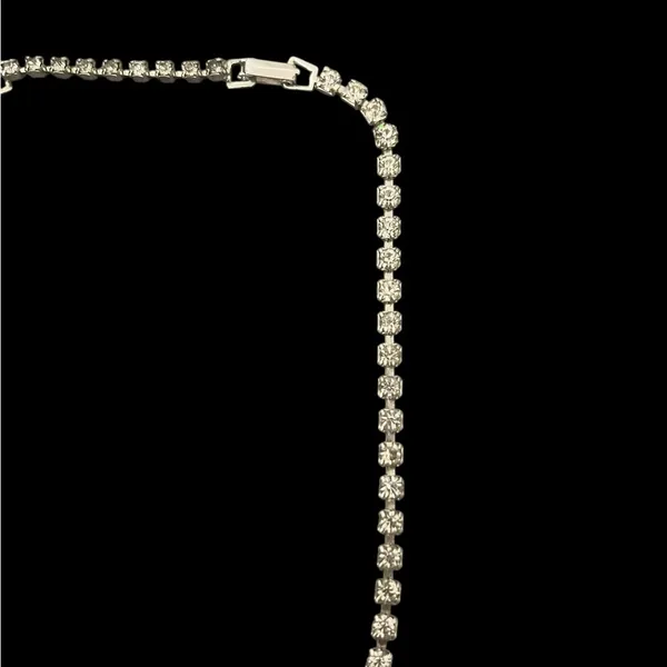 Vintage Estate Silver Clear Rhinestones Necklace Classic Formal - Image 7