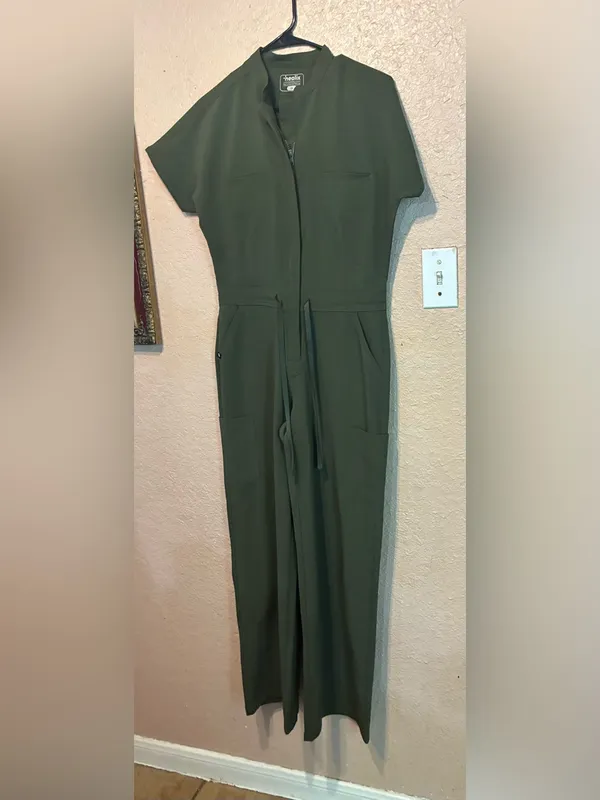 Healix Nova Scrubs Jumpsuit Olive Utility Jumpsuit - Women's Short Sleeve xs - Image 7