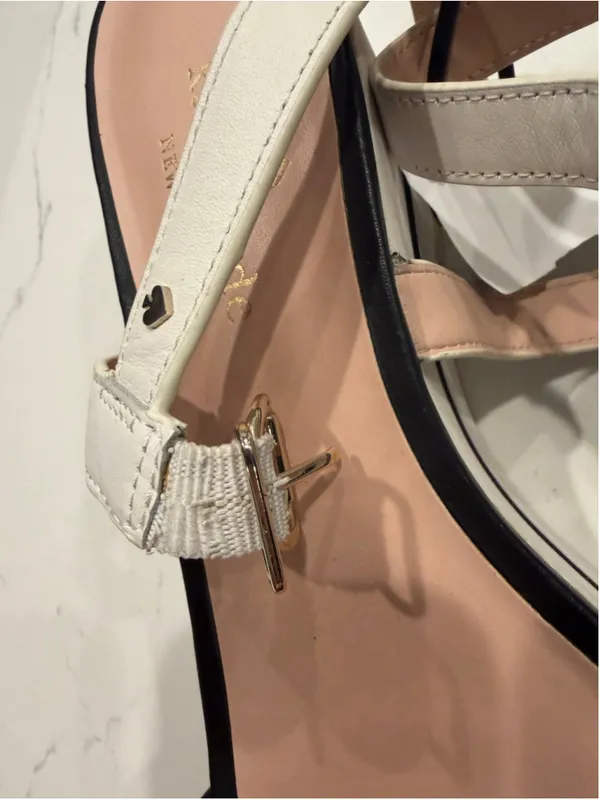 Kate Spade Wedge Sandals Black and White Size 10 - Image 5