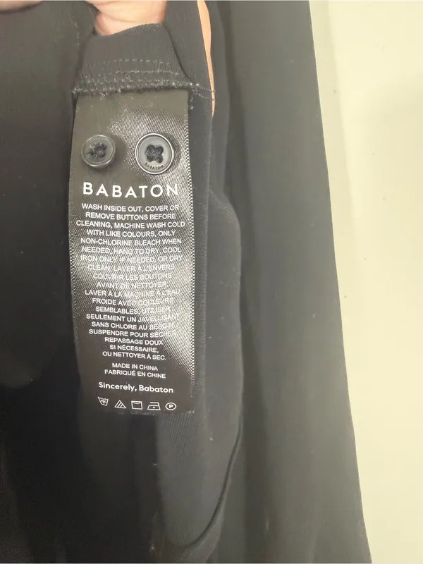 Aritzia Babaton Monocle Shirt Button Front Blouse Black Medium - Image 10