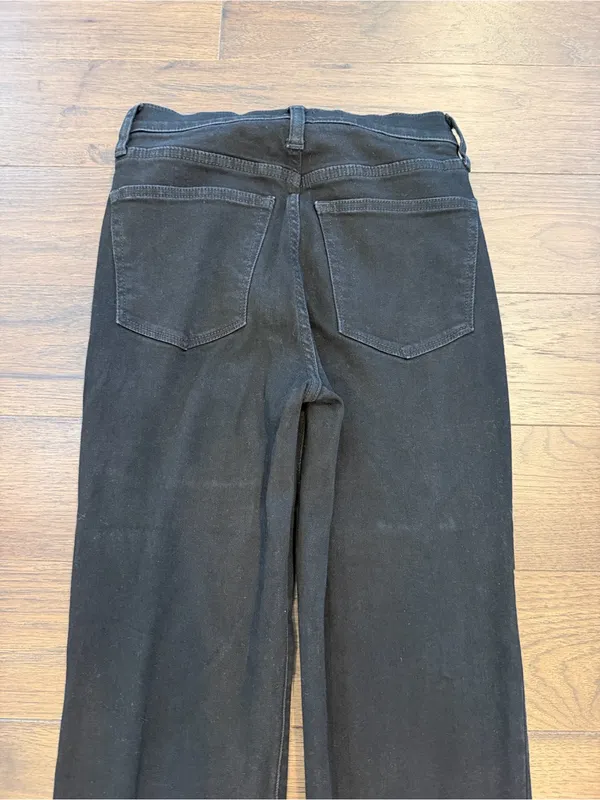 J. Crew Stovepipe Jeans Washed Black Raw Hem Straight Leg Size 25 - P33 - Image 7