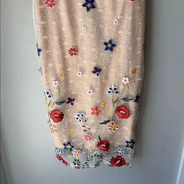 Just Me Floral Embroidered Midi Dress - Image 4