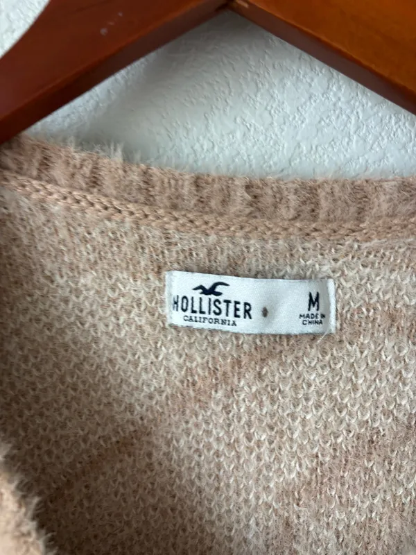 Brown Fuzzy Hollister Sweater - Image 5