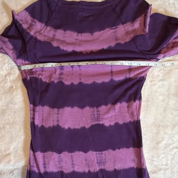 Mudd Womens Purple Tie Dye Raglan Long Sleeve Cotton Slub Knit T-Shirt Medium - Image 9