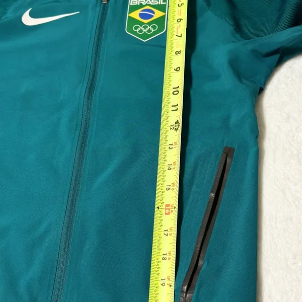 Nike Brazil Soccer Training Jacket Womens XS Teal Zip Up Football Brasil Warm Up - Image 7