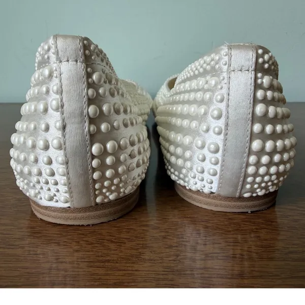 Dolce Vita 9.5 Womens Satin Reyes Pearl Strappy Mary Jane Ballet Flats - Image 10