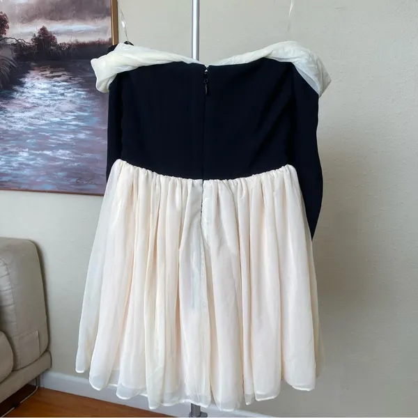 HOUSE OF CB 'Alana' Black & Cream Off‎ Shoulder Dress NWOT size XS A-C - Image 9