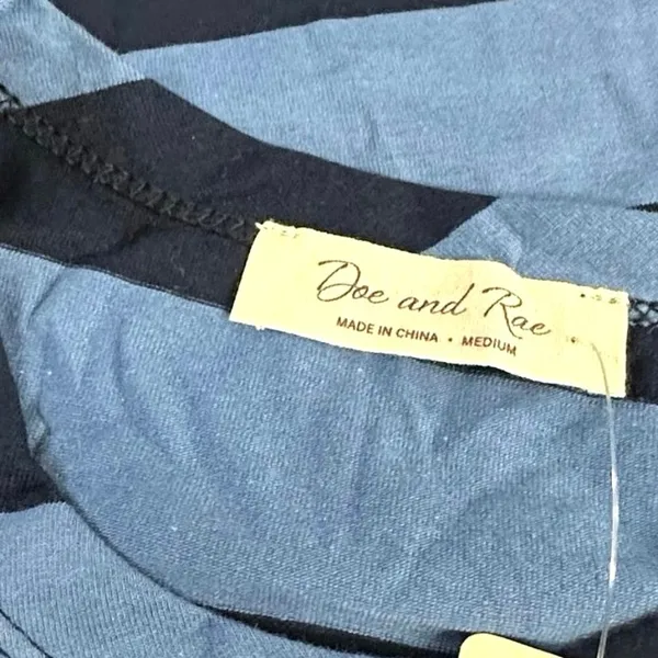 Doe and Rae NEW Blue Striped Racerback Tank Top Womens S Cotton Stretch - Image 7