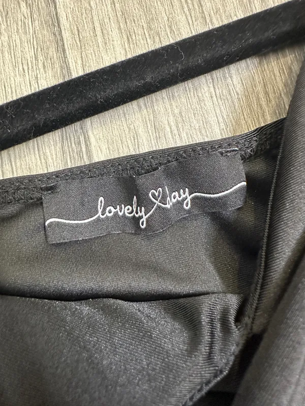 Lovely Day Black Satin Style Cowl Neck Mini Dress Small Date Night Party - Image 5