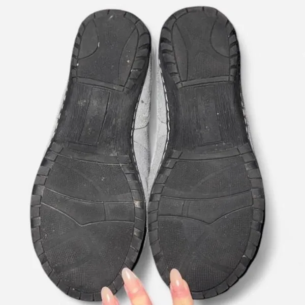 Naturalizer Gray and Black Suede Slip On Loafers, size 6 - Image 6