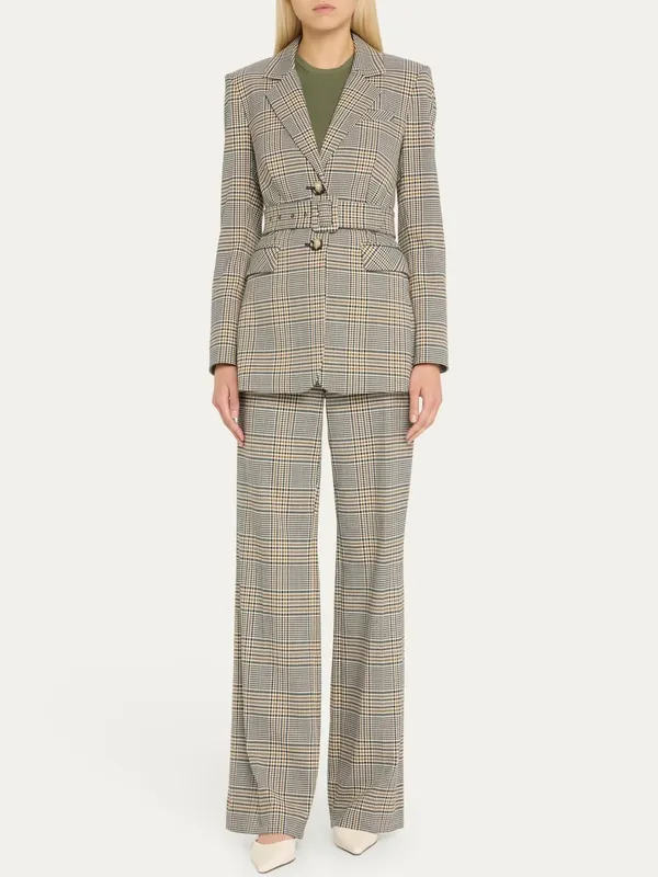 Veronica Beard Tonelli Plaid High Rise Wide Leg Pants Size 2 - Image 4