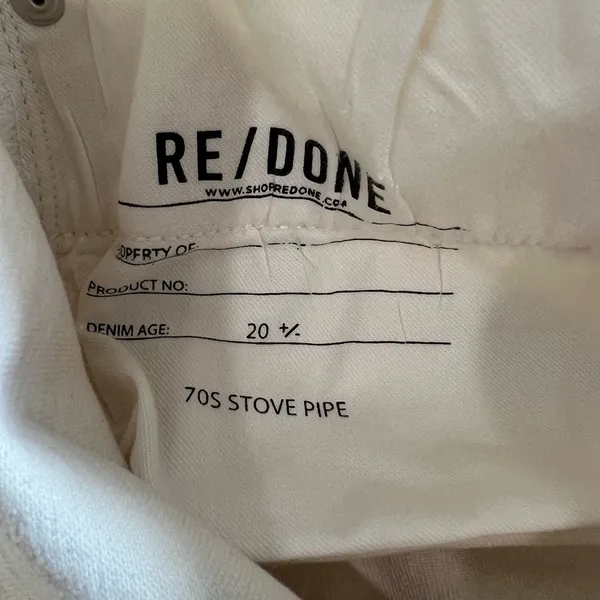 Re/Done Women's Straight Leg Jeans in Cream - Image 7