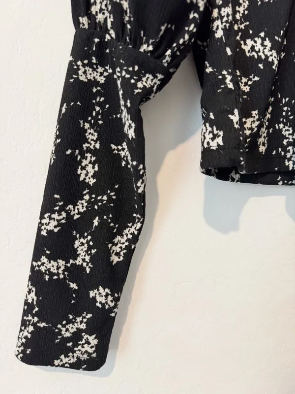 Anthropologie Floral Sweetheart Top Small Dark Coquette Cottagecore Prairie Chic - Image 5