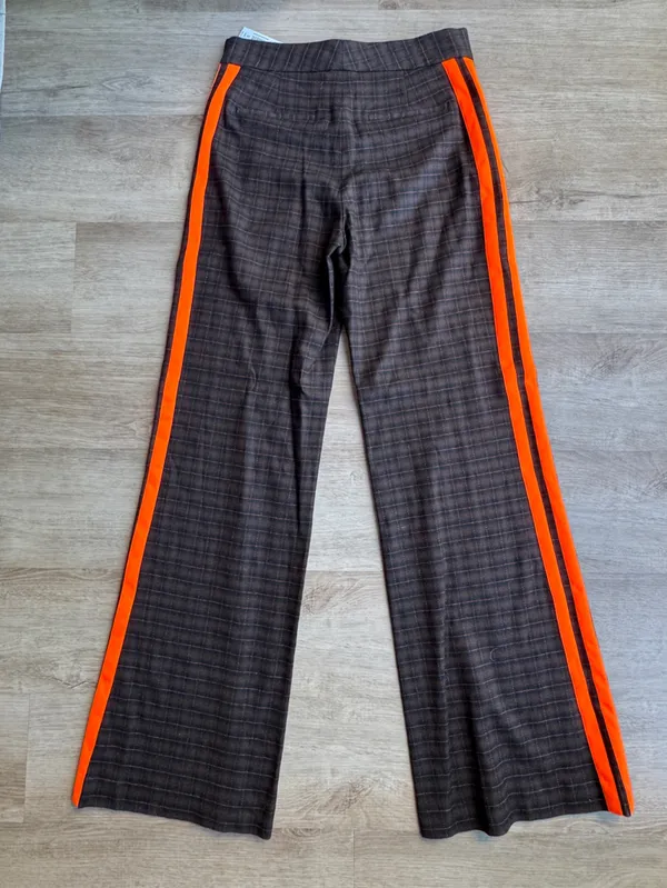 Alice + Olivia Dylan Plaid High Waist Pant Trouser Wide Leg Wool Side Stripe 10 - Image 11