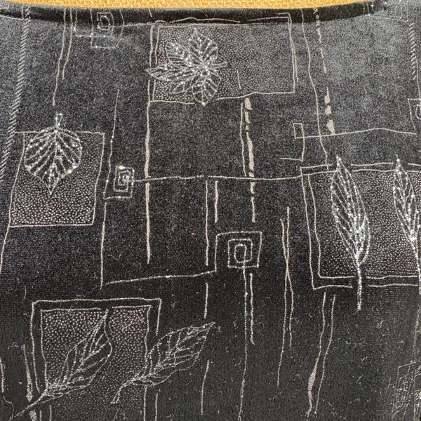 Vintage Caribou‎ New York Velvet Fringe Trim Blouse Black Witchy Size Large - Image 2