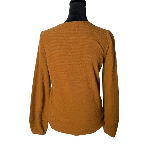 Madewell Lantern Sleeve Crepe‎ Textured Knit Cardigan Womens XXS Sweater Flower - Image 3