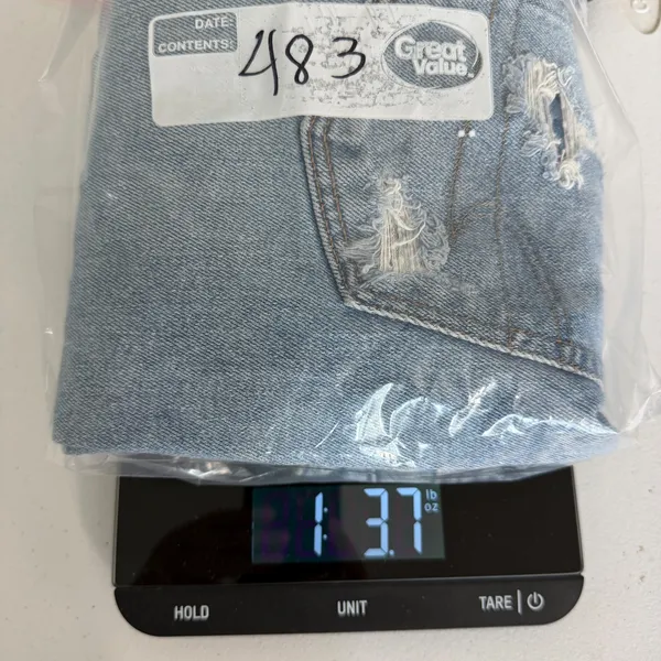 American Eagle Mom Jeans‎ Light Wash Distressed Ripped Denim Womens 6 Stretch - Image 13